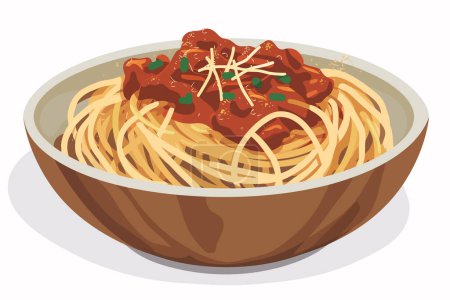 Illustration for Spaghetti with bolognese sauce isolated vector style - Royalty Free Image
