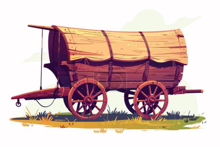 Illustration for Bandwagon isolated vector style - Royalty Free Image