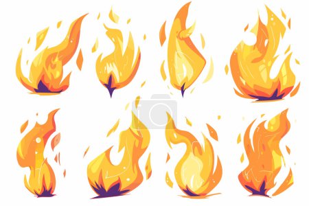 Illustration for Fire set isolated vector style - Royalty Free Image