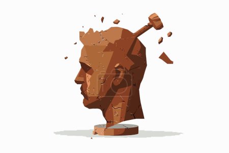 Illustration for Hit the nail on the head isolated vector style - Royalty Free Image
