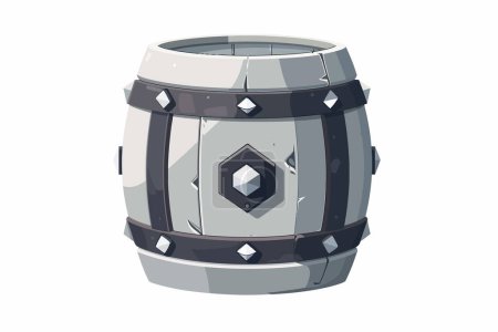 Illustration for Metal barrel isolated vector style - Royalty Free Image