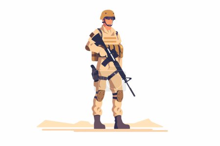Illustration for Mideast soldier isolated vector style - Royalty Free Image