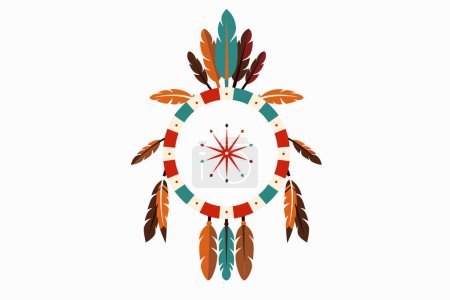 Illustration for Native American Medicine Wheel isolated vector style - Royalty Free Image