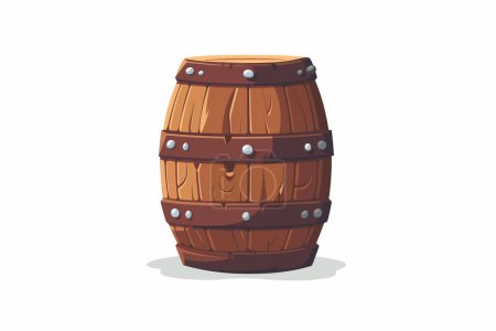 Illustration for Wooden barrel isolated vector style - Royalty Free Image
