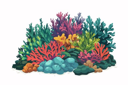 Illustration for Birds eye view of a coral reef isolated vector style - Royalty Free Image