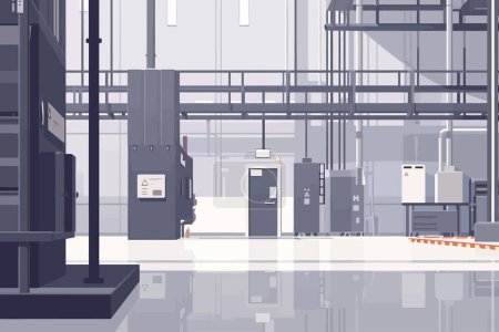 Ilustración de Fábrica industrial interior aislado vector estilo - Imagen libre de derechos