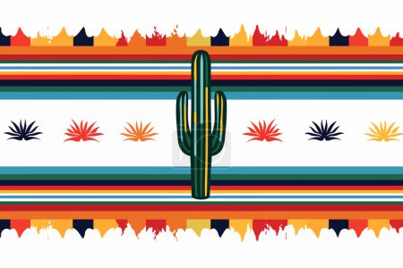 Téléchargez les illustrations : Motifs serape mexicain style vectoriel isolé - en licence libre de droit