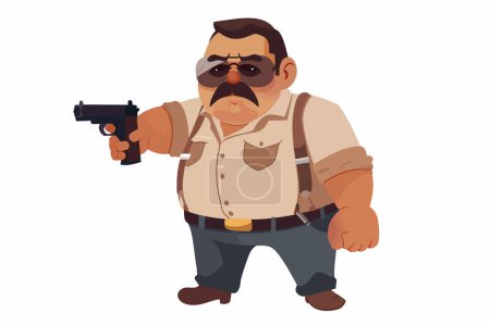 Illustration for Narcos isolated vector style - Royalty Free Image
