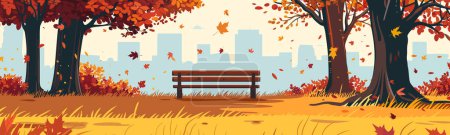 Illustration for Autumn foliage in a park isolated vector style - Royalty Free Image