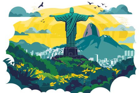 Téléchargez les illustrations : Brésil style vectoriel isolé - en licence libre de droit