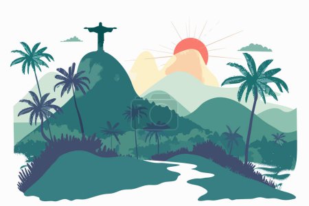 Illustration for Brazil isolated vector style - Royalty Free Image