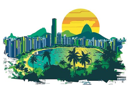 Téléchargez les illustrations : Brésil style vectoriel isolé - en licence libre de droit