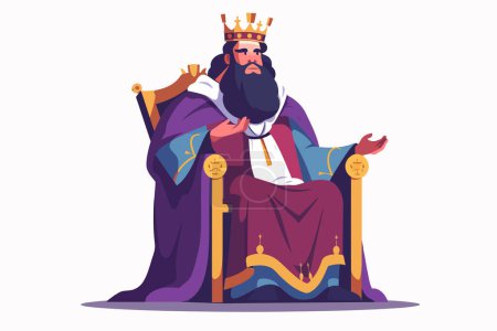 Téléchargez les illustrations : Couronnement de Sa Majesté le Roi style vectoriel isolé - en licence libre de droit