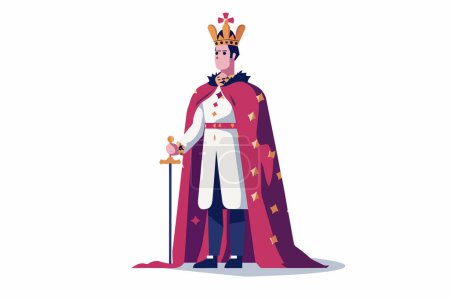 Ilustración de Coronación de Su Majestad El Rey aisló el estilo vectorial - Imagen libre de derechos