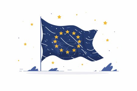 Illustration for Europe Day isolated vector style - Royalty Free Image