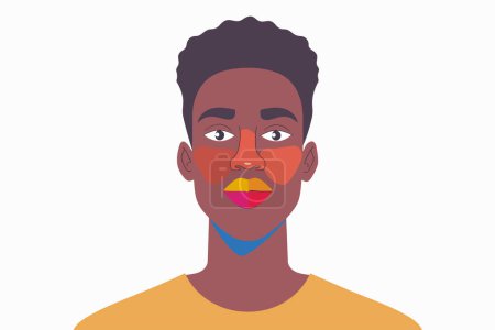 Illustration for Gay man with colorful lipstic isolated vector style - Royalty Free Image
