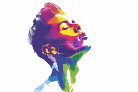 Illustration for Gay man with colorful lipstic isolated vector style - Royalty Free Image