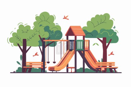 Illustration for Playground in a suburban park isolated vector style - Royalty Free Image