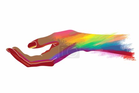Ilustración de Trapo arco iris en un estilo vectorial aislado a mano - Imagen libre de derechos