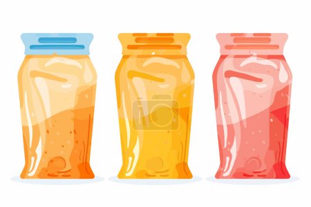 Illustration for Sealable food storage bags isolated vector style - Royalty Free Image