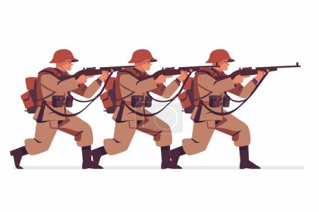Téléchargez les illustrations : Style vectoriel isolé de la Seconde Guerre mondiale - en licence libre de droit