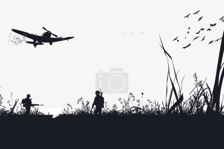Illustration for Second World War isolated vector style - Royalty Free Image