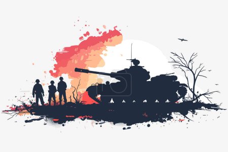 Ilustración de Segunda Guerra Mundial aislado estilo vectorial - Imagen libre de derechos