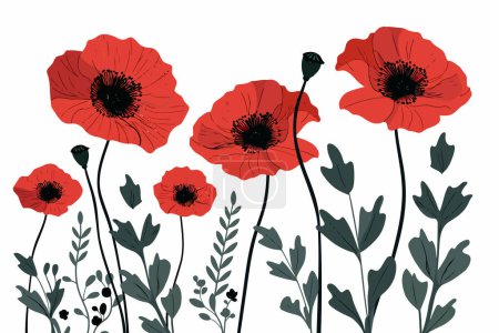 Illustration for Time of Remembrance and Reconciliation isolated vector style - Royalty Free Image