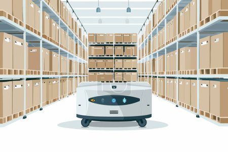 Illustration for Warehouse robotics demonstration isolated vector style - Royalty Free Image