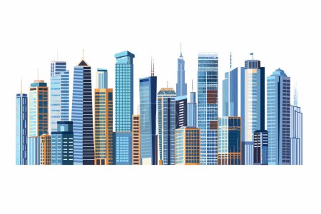 Illustration for Architectural vectors of modern skyscrapers isolated vector style - Royalty Free Image