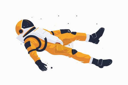 Téléchargez les illustrations : Astronaute flottant dans le style vectoriel isolé cosmos - en licence libre de droit