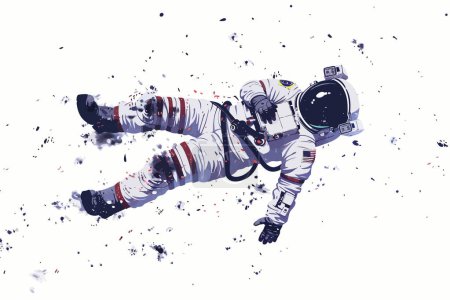 Illustration for Astronaut floating in the cosmos isolated vector style - Royalty Free Image