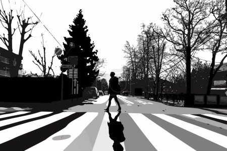 Illustration for High contrast black and white street photography isolated vector style - Royalty Free Image