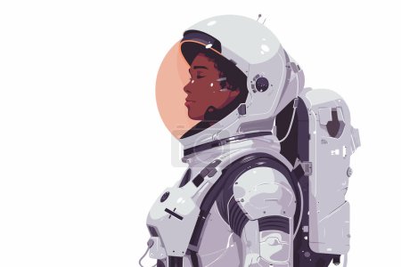 Illustration for Woman in DIY spacesuit costume isolated vector style - Royalty Free Image