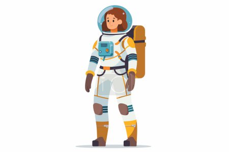 Ilustración de Mujer en traje espacial DIY estilo vectorial aislado - Imagen libre de derechos