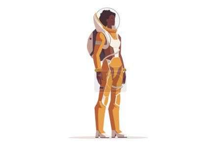 Illustration for Woman in DIY spacesuit costume isolated vector style - Royalty Free Image