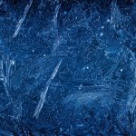 Dark Blue Frosty Ice Pattern On Window - Winter Ice Crystal Background