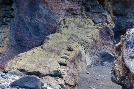 Geologische Strukturen an der Küste der Vulkaninsel Fuerteventura, Kanarische Insel