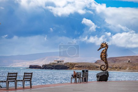Photo for Promenade on the waterfront of Tarajalejo on the island of Fuerteventura in the Canary Islands - Royalty Free Image