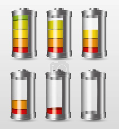 Photo for Battery icon set, vector eps10 illustration - Royalty Free Image