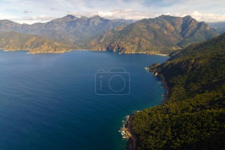 Photo for The magnificent gulf of Porto, a listed UNESCO World Heritage site, Corsica, France. - Royalty Free Image
