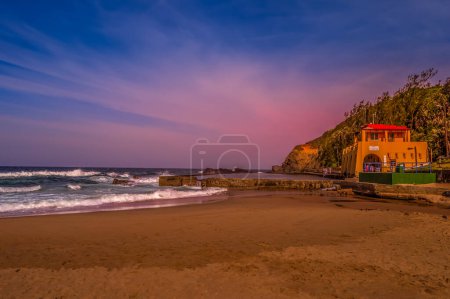 Photo for Thompsons bay beach, Picturesque sandy beach in a sheltered cove with a tidal pool in Shaka's Rock, Dolphin Coast Durban - Royalty Free Image