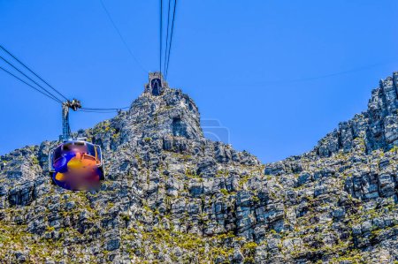 Photo for Table Mountain - Cape Town South Africa. Cable car in table mountain. Cableway very famous among world tourists - Royalty Free Image