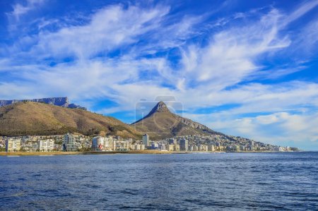Photo for Lion's head and signal hill along Atlantic coast in cape town South Africa - Royalty Free Image
