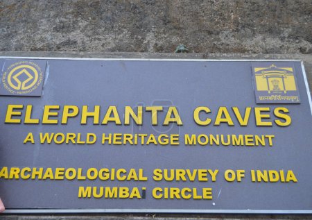 Elephant caves a famous landmark in Mumbai India on an Island in Gharapuri in Maharshtra in Arabian sea near gateway of India