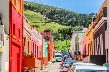 Rues colorées de Bo-Kaap une colonie de Cape Malay au Cap Afrique du Sud au Cap occidental