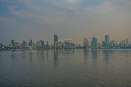 Photo for Mumbai city skyline in Maharashtra India and Arabian sea - Royalty Free Image