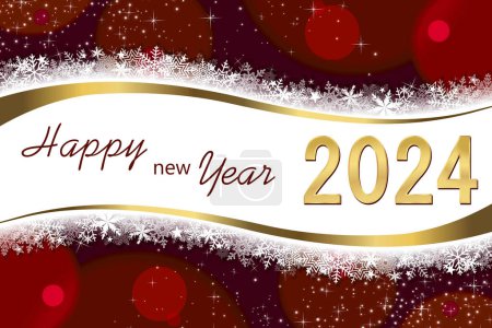 Greeting card with text Happy New Year 2024