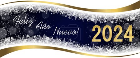 Photo for Greeting card with Spanish text Happy New Year 2024 - Royalty Free Image
