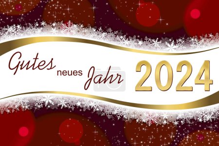 Photo for Greeting card with German text Happy New Year 2024 - Royalty Free Image